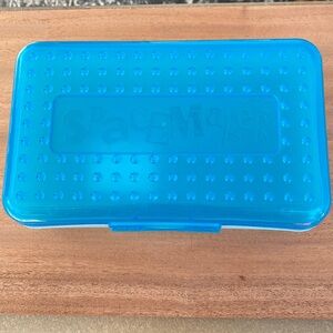 Vintage 90’s Blue Spacemaker Pencil Box Storage Container Organizer